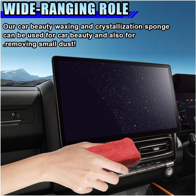 LHDOS 12PCS Ceramic Coating Applicator Sponge, 4.13'' x 1.84'' Microfiber Car Detailing Applicator Pads, Rectangular Car Foam Cleaning Pad, Auto Polishing Pad for Wax, Paint, Sealant (Red) - Image 5